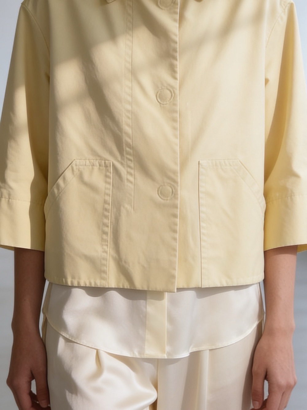 Akris Punto Yellow cropped jacket lightweight size 8 - Picture 2 of 12